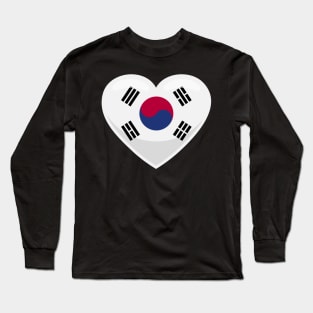 South Korea Flag Heart Long Sleeve T-Shirt